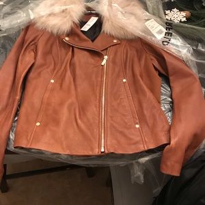 Karl lagerfield leather jacket size large